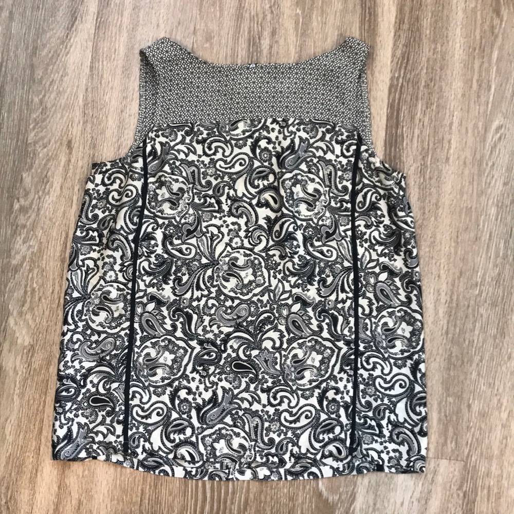 Cream & Black Silky Blouse